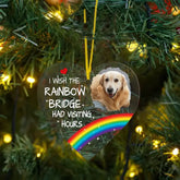 Photo commémorative pour animaux de compagnie insérée, ornement acrylique personnalisé - Wish Rainbow Bridge avait des heures de visite